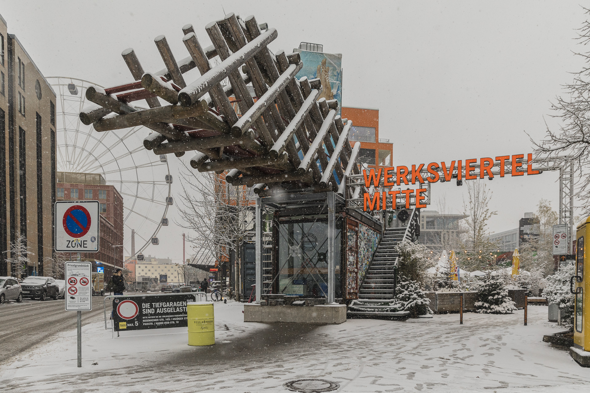 Brückenspross, Kunstinstalation, Schnee