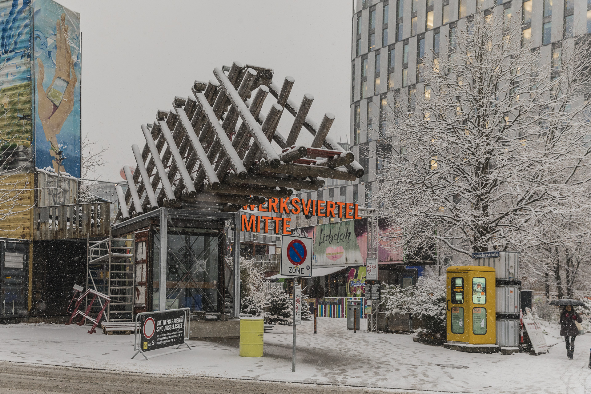 Brückenspross, Kunstinstalation, Schnee